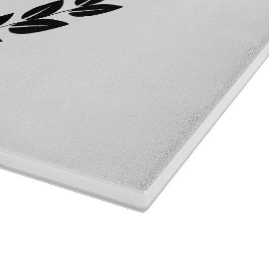 Planche À Découper Monogramme personnalisé avec feuilles de laurier (Coin)