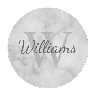 Planche À Découper Monogramme personnalisé et apparence de marbre de 