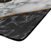 Planche À Découper Monogramme personnalisé Faux Marbre Coupe (Coin)