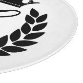 Planche À Découper Monogramme personnalisé Feuilles de Laurier & Cour (Coin)