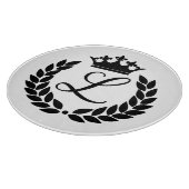 Planche À Découper Monogramme personnalisé Feuilles de laurier et Cou (Coin)