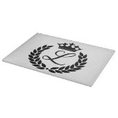 Planche À Découper Monogramme personnalisé Feuilles de laurier et Cou (Coin)