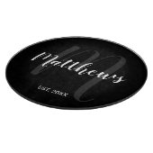 Planche À Découper Monogramme personnalisé moderne et nom de famille (Coin)