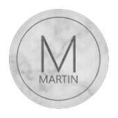 Planche À Découper Monogramme personnalisé moderne et porte-nom (Devant)