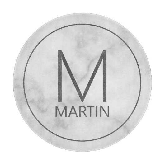 Planche À Découper Monogramme personnalisé moderne et porte-nom (Devant)