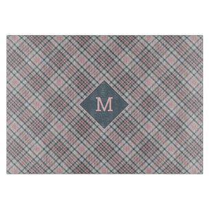 Planche À Découper Monogramme personnalisé motif carreaux / tartan