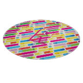Planche À Découper Monogramme Rainbow Diagonal Lines Motif Pop Art (Coin)