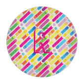 Planche À Découper Monogramme Rainbow Diagonal Lines Motif Pop Art (Devant)