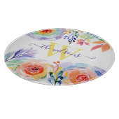 Planche À Découper Monogramme Rainbow Floral Cutting Board (Coin)