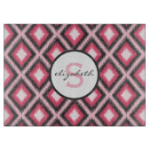 Planche À Découper Monogramme rose d'Ikat (Devant)