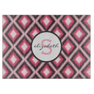 Planche À Découper Monogramme rose d'Ikat