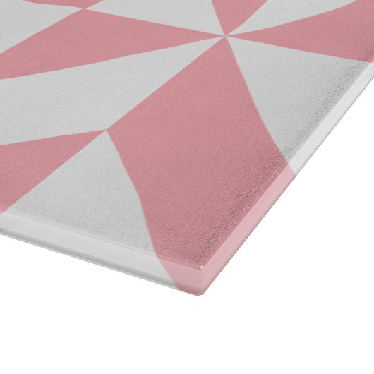 Planche À Découper Monogramme rose Motif de cube géométrique (Coin)