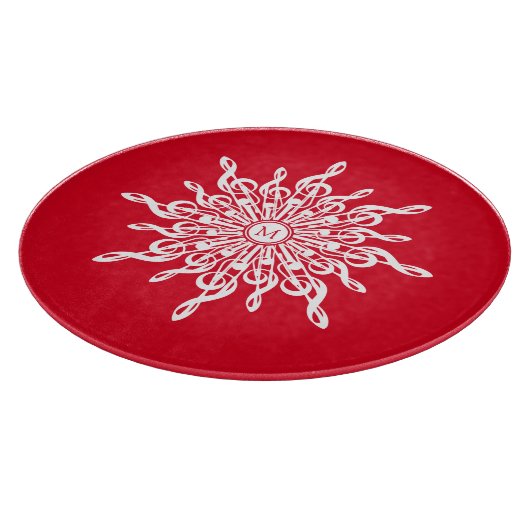 Planche À Découper Monogramme rouge de Noël G-Clef Snowflake (Coin)