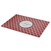 Planche À Découper Monogramme rouge de Quatrefoil (Coin)