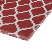 Planche À Découper Monogramme rouge de Quatrefoil (Coin)