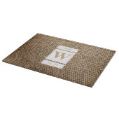 Planche À Découper Monogramme Russe de Burlap initial (Coin)