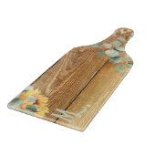 Planche À Découper Monogramme rustique Eucalyptus Tournesol Image en  (Coin)