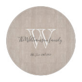 Planche À Découper Monogramme Rustique Initiale Et Nom Cool Chic (Devant)