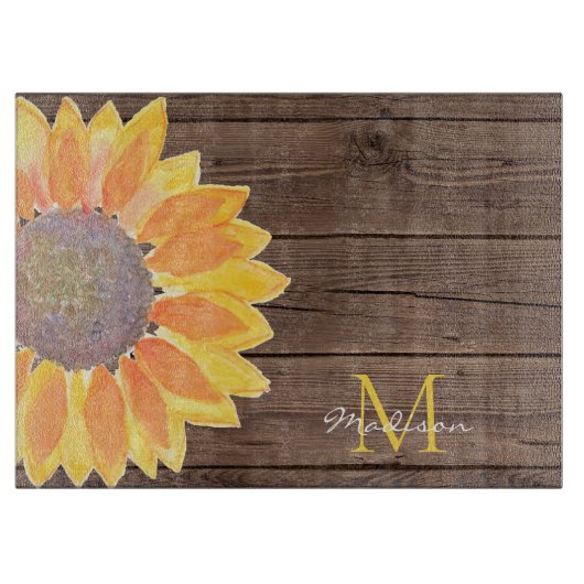 Planche À Découper Monogramme rustique moderne (Devant)