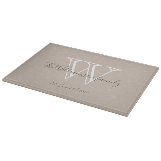 Planche À Découper Monogramme rustique Nom de famille Date initiale C (Coin)