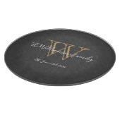 Planche À Découper Monogramme rustique Nom de famille initial Chic (Coin)