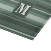 Planche À Découper Monogramme sauge bandes vertes (Coin)