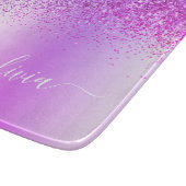 Planche À Découper Monogramme Script Purple Parties scintillant Nom d (Coin)