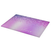 Planche À Découper Monogramme Script Purple Parties scintillant Nom d (Coin)