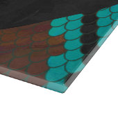 Planche À Découper Monogramme serpent impression Brown et Turquoise (Coin)