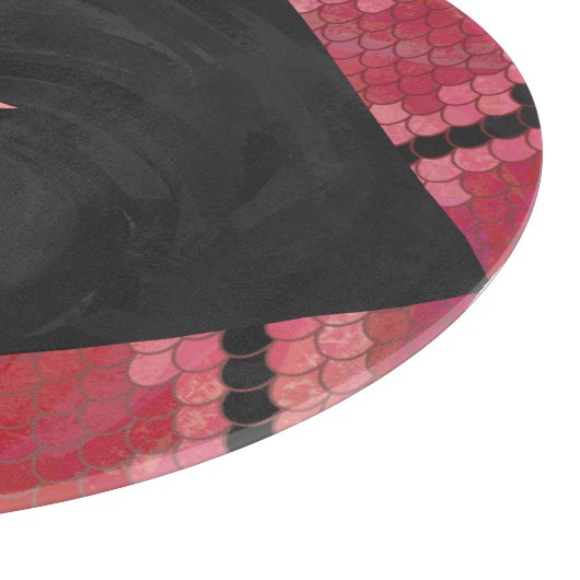 Planche À Découper Monogramme serpent noir et rouge imprimé (Coin)