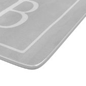 Planche À Découper Monogramme simple gris clair (Coin)