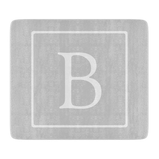 Planche À Découper Monogramme simple gris clair (Devant)