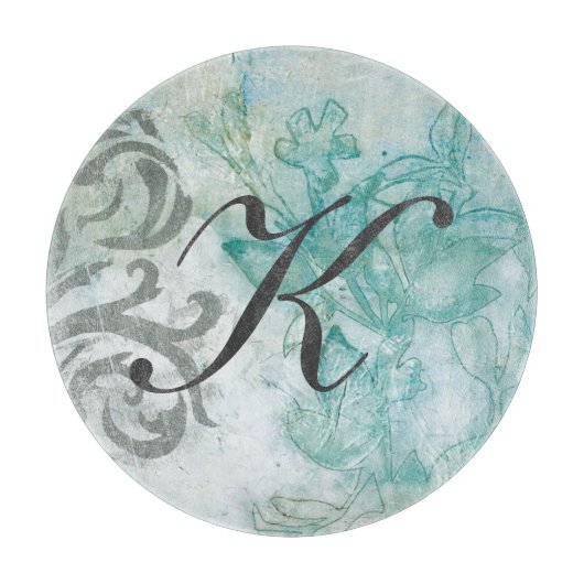 Planche À Découper Monogramme | Spray de fleurs II (Devant)