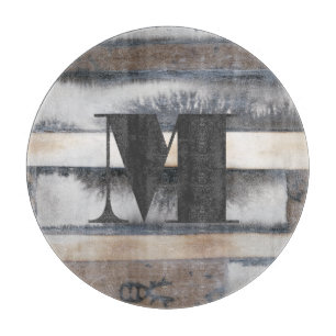 Planche À Découper Monogramme   Terre et fumée I