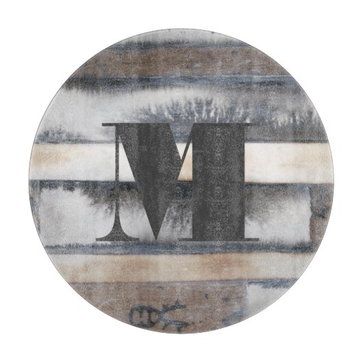 Planche À Découper Monogramme | Terre et fumée I (Devant)
