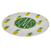 Planche À Découper Monogramme tropical d'or des ananas | (Coin)