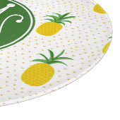 Planche À Découper Monogramme tropical d'or des ananas | (Coin)