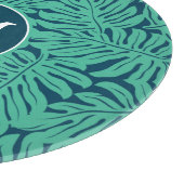Planche À Découper Monogramme tropical du motif | de feuille de (Coin)