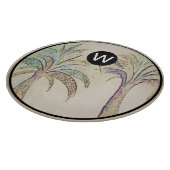 Planche À Découper Monogramme Tropical Glass Cutboard (Coin)