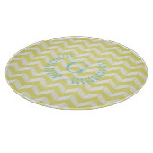 Planche À Découper Monogramme turquoise jaune en pastel chic de (Coin)