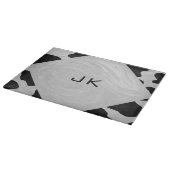 Planche À Découper Monogramme vache noir et blanc (Coin)