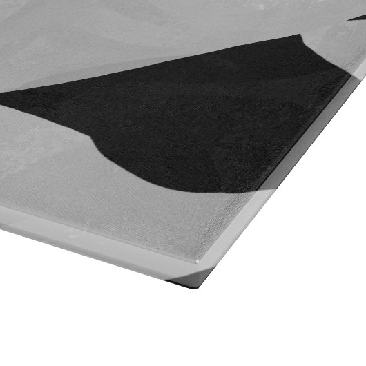 Planche À Découper Monogramme vache noir et blanc (Coin)