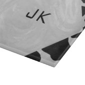 Planche À Découper Monogramme vache noir et blanc (Coin)