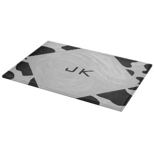Planche À Découper Monogramme vache noir et blanc