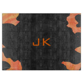 Planche À Découper Monogramme vache noir et orange Impression (Devant)