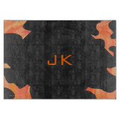 Planche À Découper Monogramme vache noir et orange Impression (Devant)