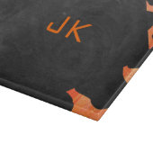Planche À Découper Monogramme vache noir et orange Impression (Coin)