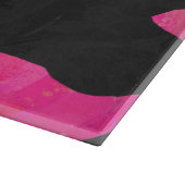 Planche À Découper Monogramme vache rose chaud et noir (Coin)