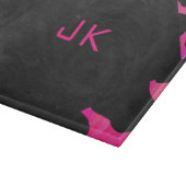 Planche À Découper Monogramme vache rose chaud et noir (Coin)