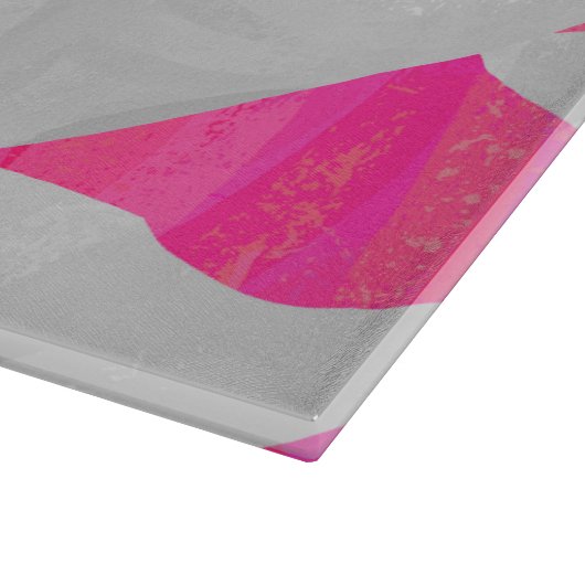 Planche À Découper Monogramme Vache rose et blanc chaud (Coin)